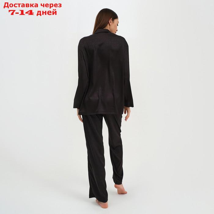 Пижама женская (рубашка и брюки) KAFTAN "Треугольники" цвет цвет чёрный, размер 52-54 - фото 3 - id-p227119171