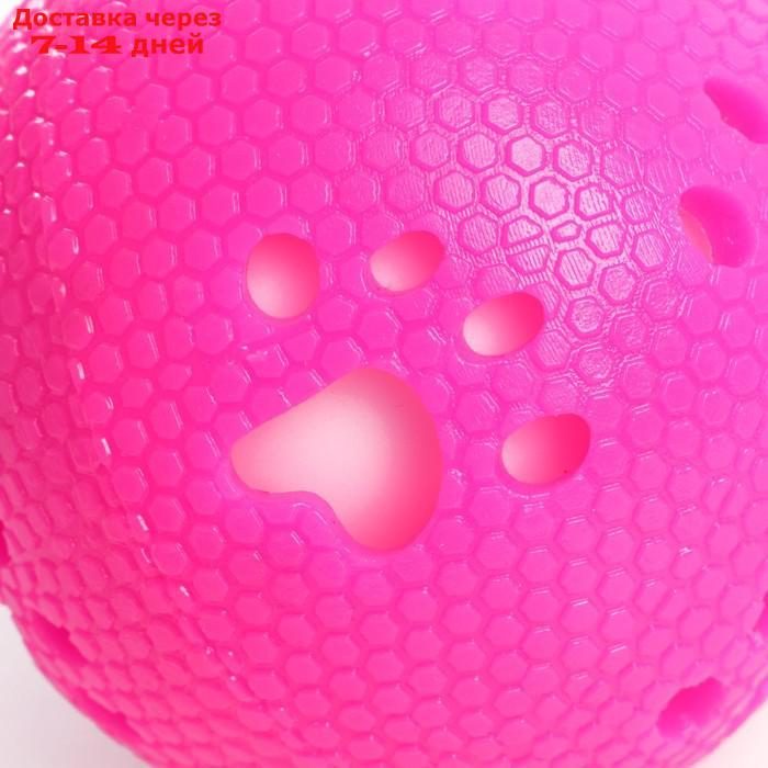 Мячик с лапками светящийся, 7 см, розовый/белый - фото 2 - id-p227115706