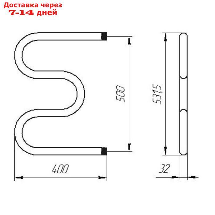 Полотенцесушитель электрический ТЕРА, М-образный, 500х400 мм, d=25 - фото 8 - id-p227096518