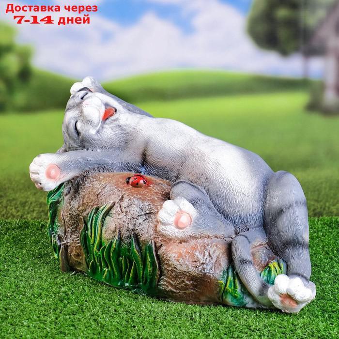 Садовая фигура "Котенок на камне отдыхает" 25х46см - фото 2 - id-p227111085