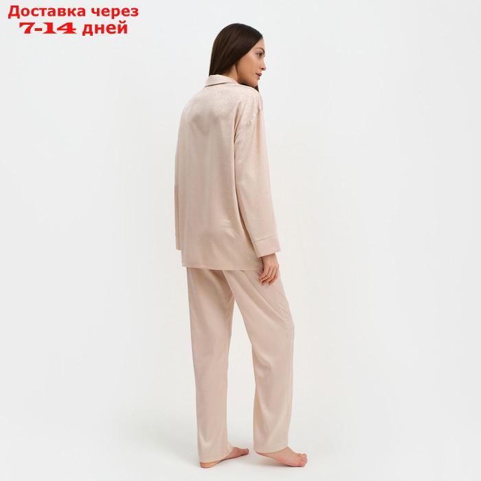 Пижама женская (рубашка и брюки) KAFTAN "Треугольники" цвет молочный, размер 52-54 - фото 3 - id-p227119185