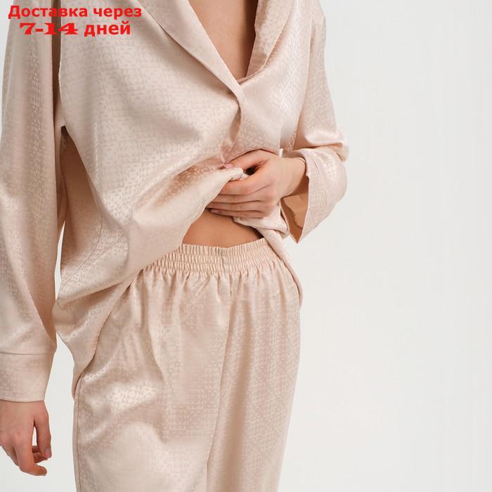 Пижама женская (рубашка и брюки) KAFTAN "Треугольники" цвет молочный, размер 52-54 - фото 6 - id-p227119185