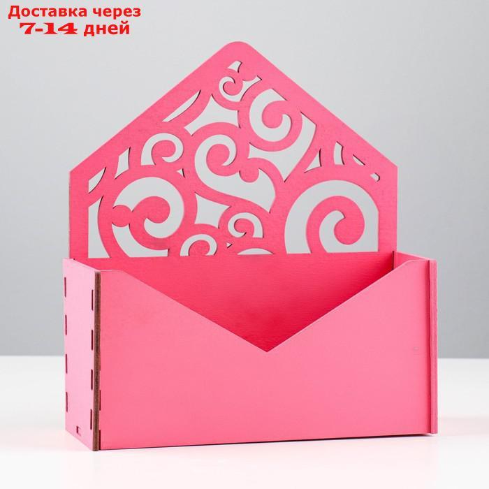 Кашпо деревянное 18×6×20 см Конверт Радель "Дуновение", розовый Дарим Красиво - фото 2 - id-p226968137