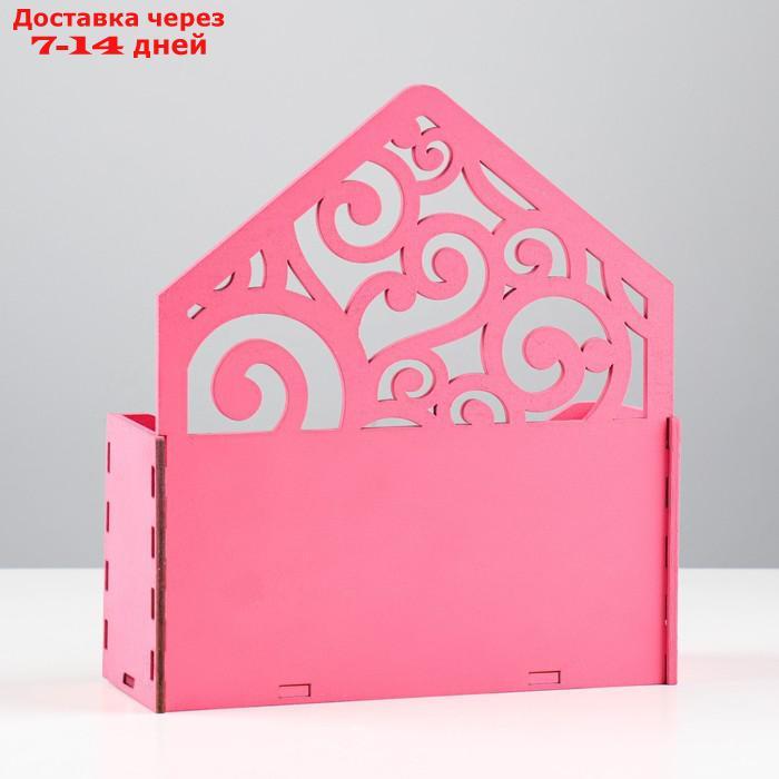 Кашпо деревянное 18×6×20 см Конверт Радель "Дуновение", розовый Дарим Красиво - фото 3 - id-p226968137