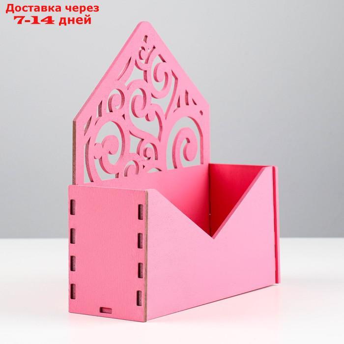 Кашпо деревянное 18×6×20 см Конверт Радель "Дуновение", розовый Дарим Красиво - фото 4 - id-p226968137