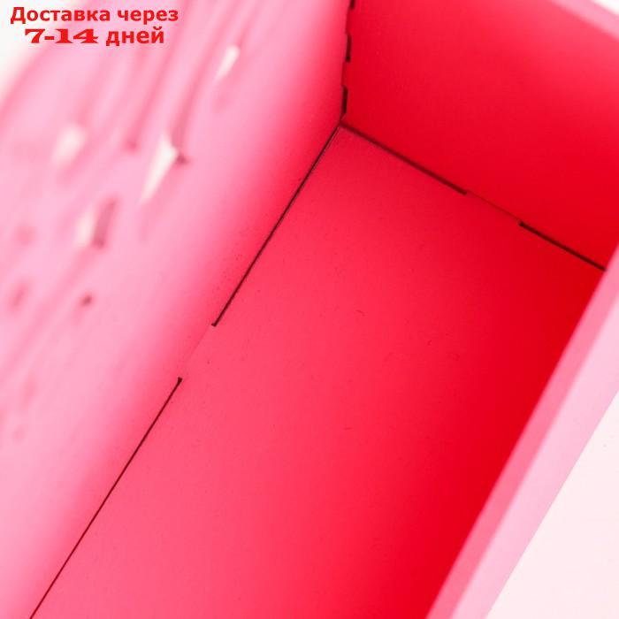 Кашпо деревянное 18×6×20 см Конверт Радель "Дуновение", розовый Дарим Красиво - фото 5 - id-p226968137