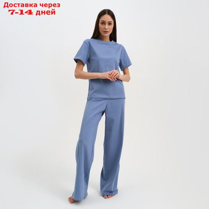 Пижама женская (футболка и брюки) KAFTAN "Basic" размер 40-42, цвет синий - фото 1 - id-p227119303
