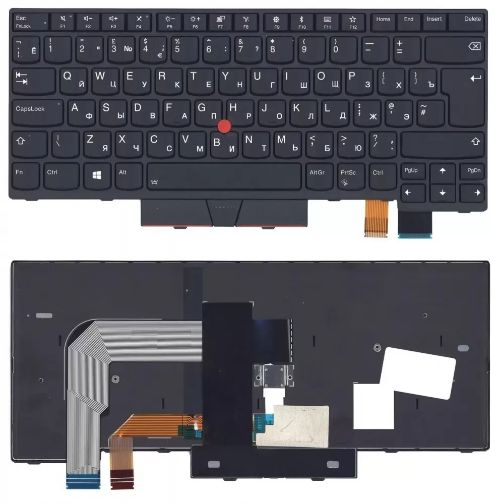 Клавиатура для ноутбука Lenovo ThinkPad T470, черная с подсветкой - фото 1 - id-p227179165