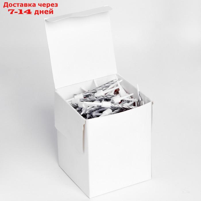 Набор свечи в торт "Спираль", 200шт, 7 см, серебряный металлик - фото 6 - id-p227126001