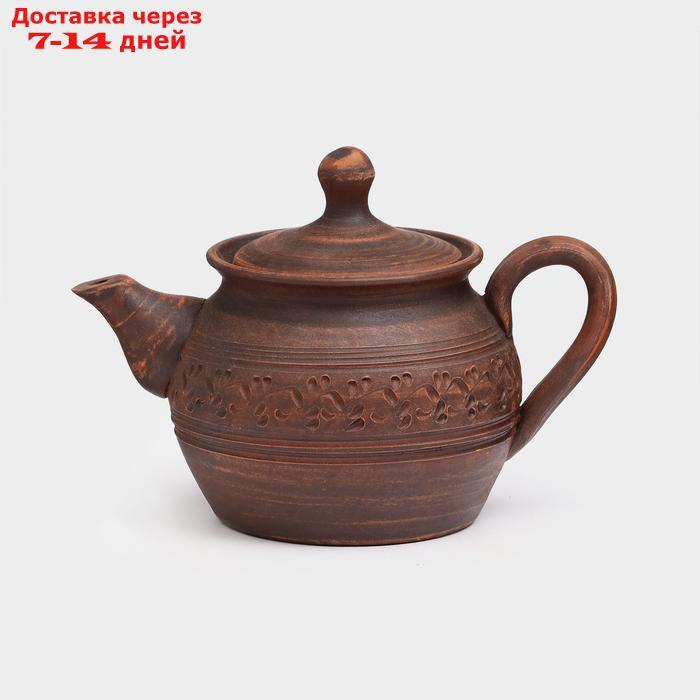 Чайник для заварки "Домашний", декор, красная глина, 0.8 л, - фото 2 - id-p227130968