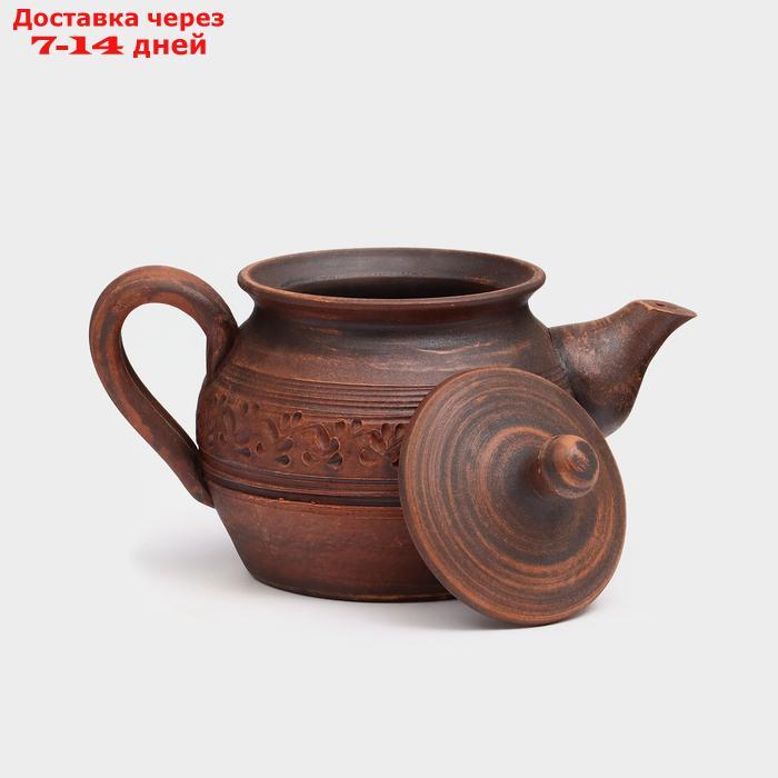 Чайник для заварки "Домашний", декор, красная глина, 0.8 л, - фото 3 - id-p227130968