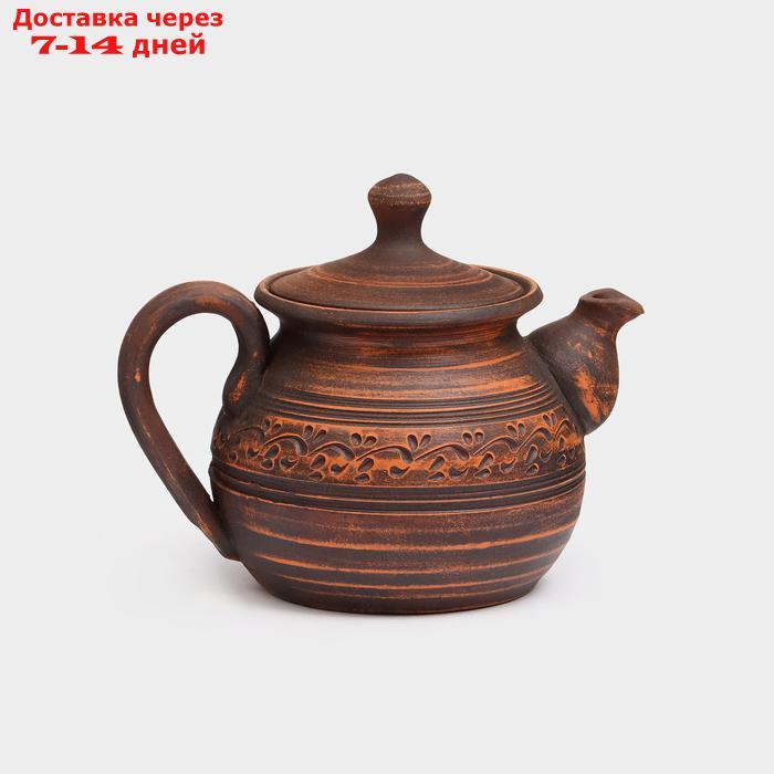 Чайник для заварки "Домашний", декор, красная глина, 0.8 л, - фото 7 - id-p227130968