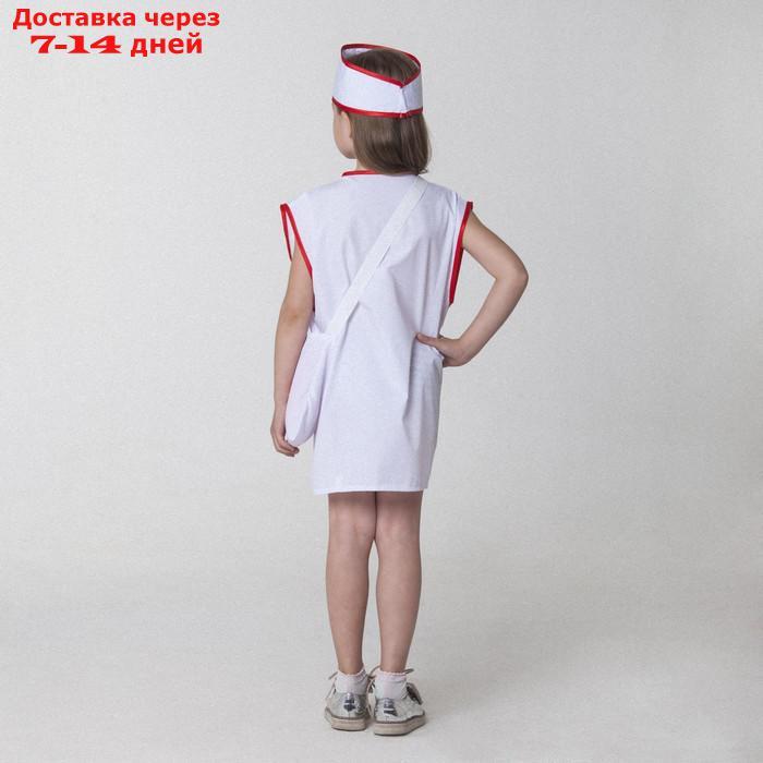 Карнавальный костюм "Медсестра", халат, сумка, повязка на голову, рост 110-122 см, 4-6 лет - фото 3 - id-p226943308