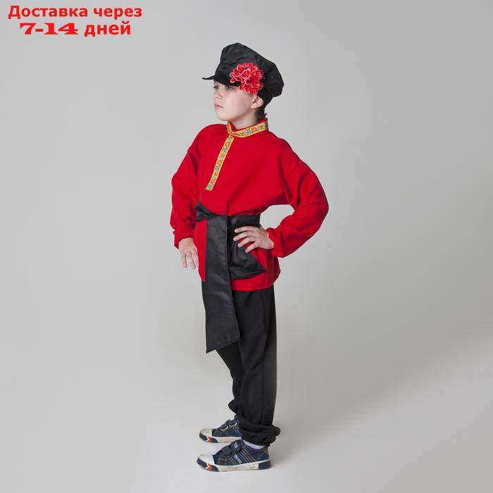 Карнавальный костюм для мальчика "Русский народный", рубашка, брюки, картуз, кушак, рост 116-122 см, 5-6 лет - фото 2 - id-p226943310