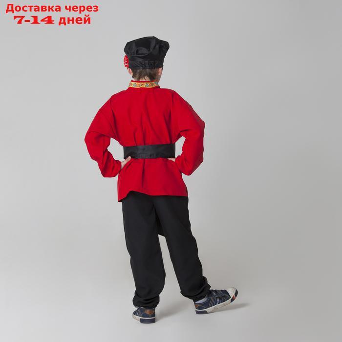 Карнавальный костюм для мальчика "Русский народный", рубашка, брюки, картуз, кушак, рост 116-122 см, 5-6 лет - фото 3 - id-p226943310