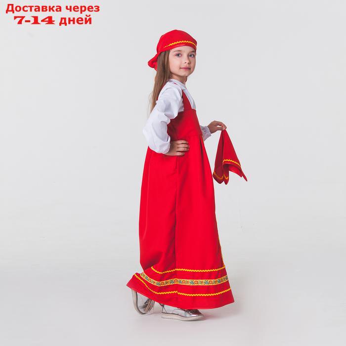 Карнавальный костюм "Матрёшка", платок, сарафан, косынка, рубашка, рост 116-122 см, 5-6 лет - фото 2 - id-p226943311