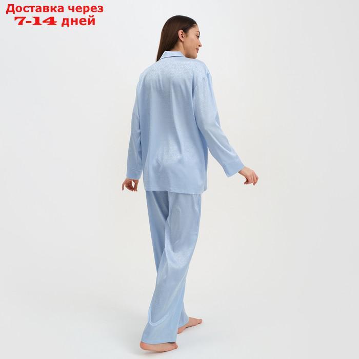 Пижама женская (рубашка и брюки) KAFTAN "Треугольники" цвет голубой, размер 44-46 - фото 2 - id-p227119305