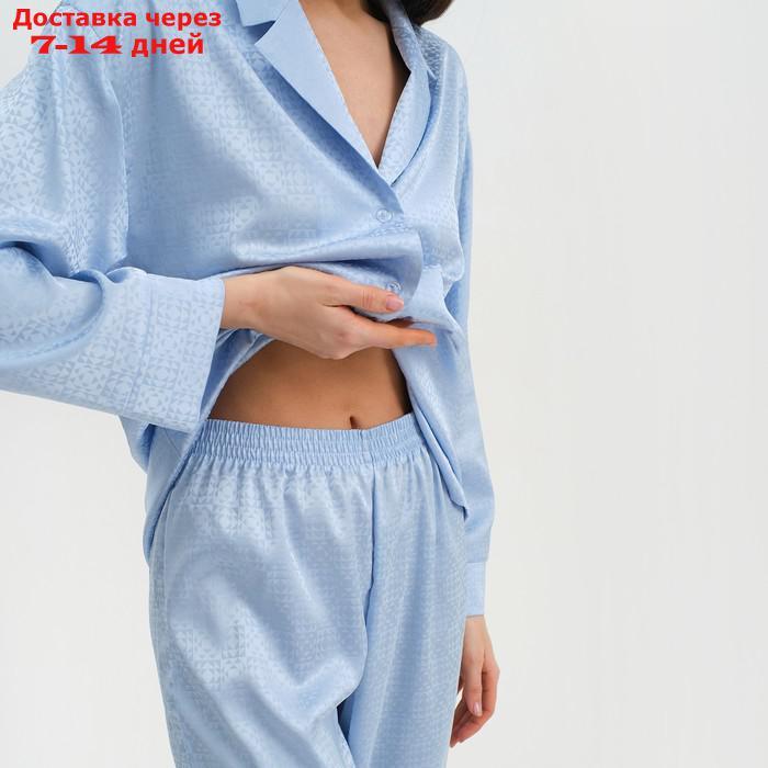 Пижама женская (рубашка и брюки) KAFTAN "Треугольники" цвет голубой, размер 44-46 - фото 5 - id-p227119305