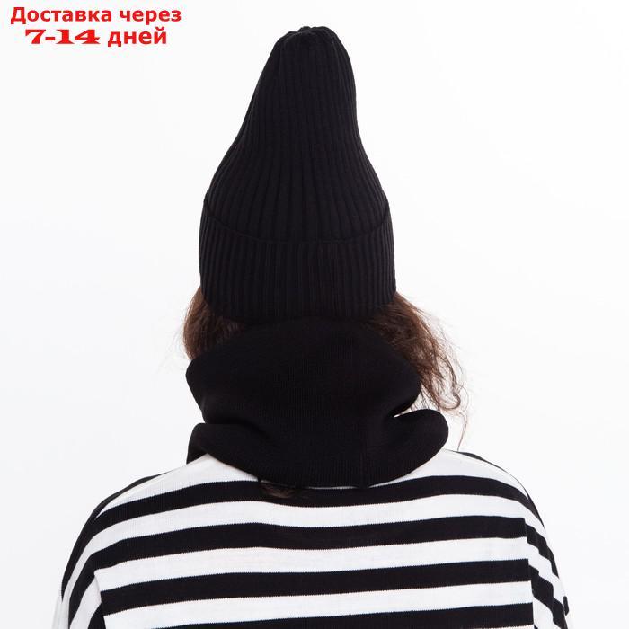 Комплект женский зимний (шапка/снуд), цвет чёрный, размер 56-58 - фото 7 - id-p227120512