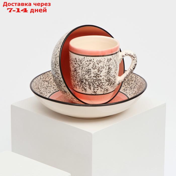 Набор посуды "Алладин", керамика, розовый, 3 предмета: салатник 700 мл, тарелка 20 см, кружка 350 мл, Иран - фото 2 - id-p227121806