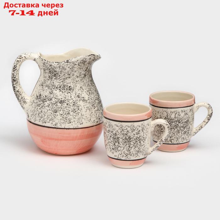 Набор посуды "Персия", керамика, розовый, кувшин 1.5 л, кружка 350 мл, 3 предмета, Иран - фото 2 - id-p227121810