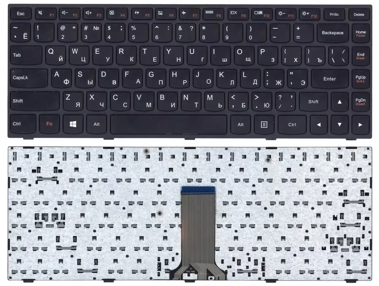 Клавиатура для ноутбука Lenovo Flex 2-14, G40-30, G40-70, черная с черной рамкой без подсветки - фото 1 - id-p227179186
