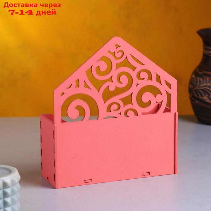 Кашпо деревянное 18×6×20 см Конверт Радель "Дуновение", розовый светлый Дарим Красиво - фото 2 - id-p226968156