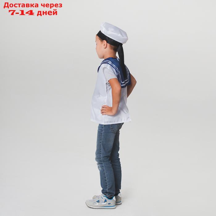 Детский карнавальный костюм "Моряк", жилет, бескозырка, 4-6 лет, рост 110-122 см - фото 2 - id-p226943316