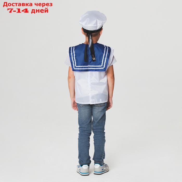 Детский карнавальный костюм "Моряк", жилет, бескозырка, 4-6 лет, рост 110-122 см - фото 3 - id-p226943316