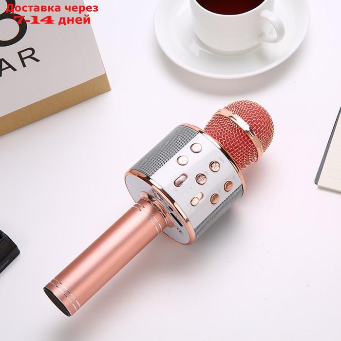 Микрофон для караоке LuazON LZZ-56, WS-858, 1800 мАч, розовый - фото 1 - id-p227111194