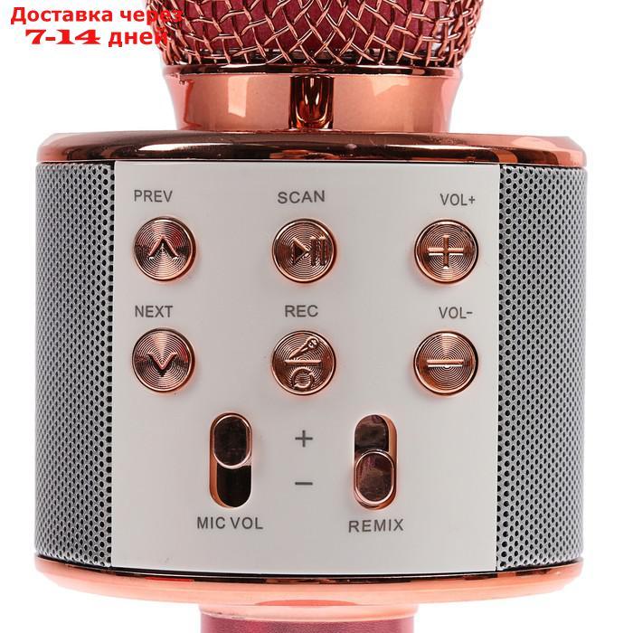 Микрофон для караоке LuazON LZZ-56, WS-858, 1800 мАч, розовый - фото 3 - id-p227111194