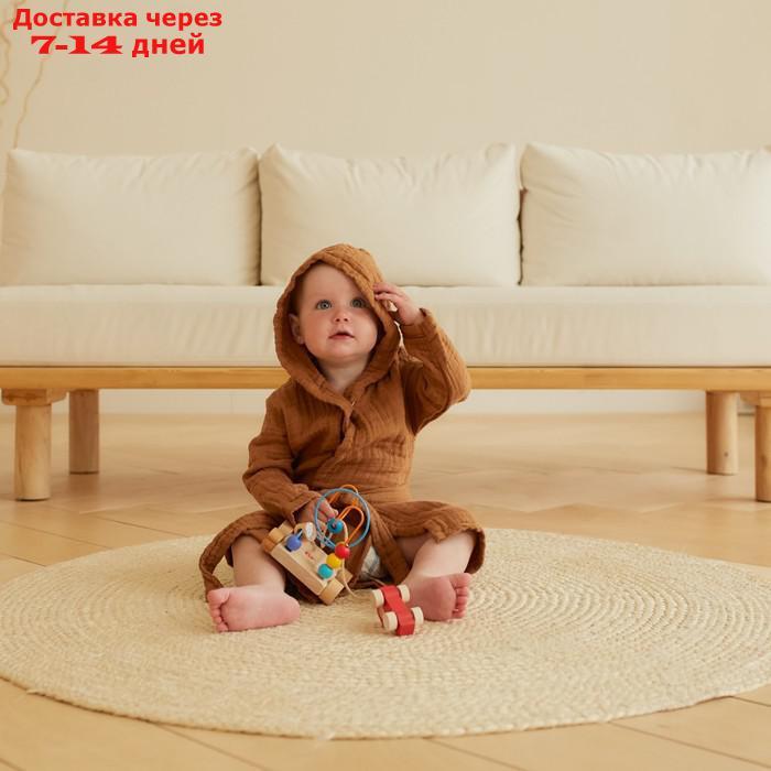 Халат детский муслиновый LoveLife (6 лет, рост 116-122 см), цвет корицы, 100% хлопок, 235 гр/м2 - фото 9 - id-p227115749