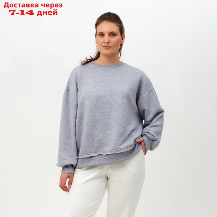 Свитшот женский MINAKU: Casual Collection цвет светло-серый меланж, размер 50-52 - фото 1 - id-p227119322