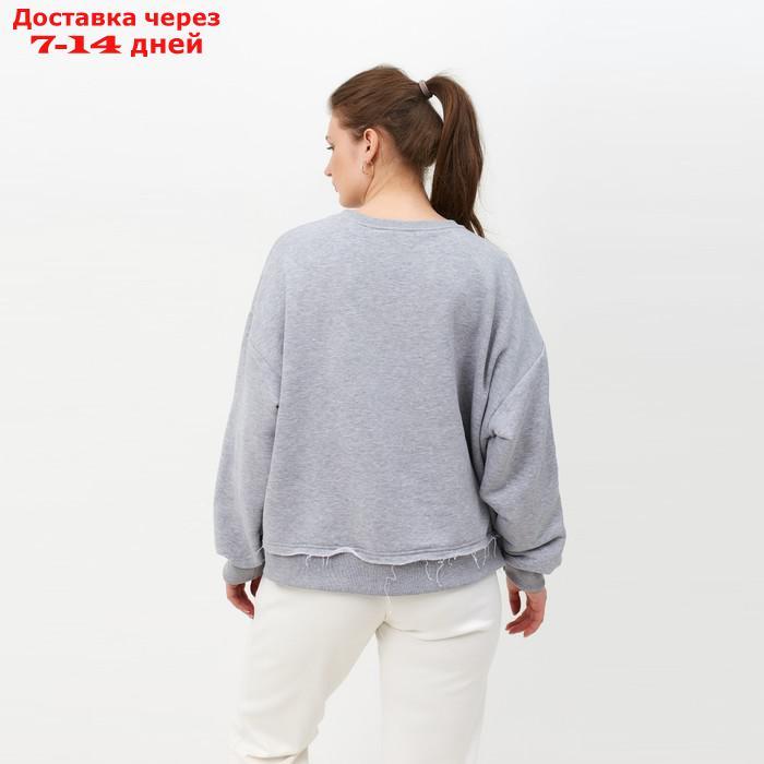 Свитшот женский MINAKU: Casual Collection цвет светло-серый меланж, размер 50-52 - фото 3 - id-p227119322
