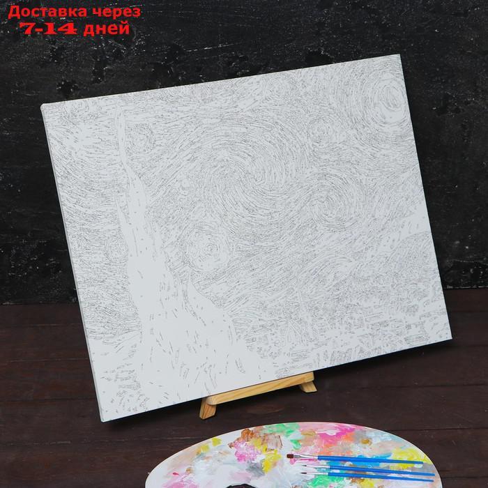 Картина по номерам на холсте с подрамником "Звёздная ночь" Винсент ван Гог 40х50 см - фото 5 - id-p227099958