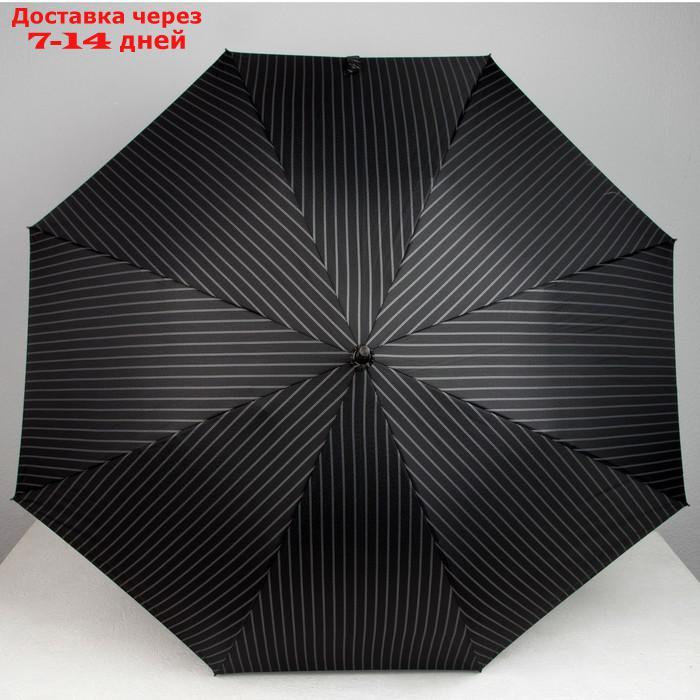 Зонт - трость полуавтоматический "Полоска", 8 спиц, R = 56, цвет чёрный - фото 2 - id-p227004896