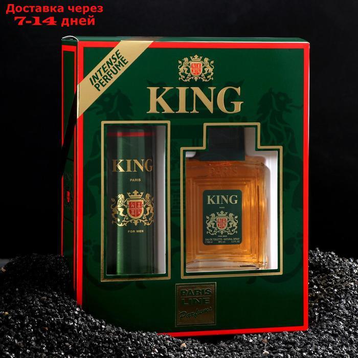 Подарочный набор для мужчин: туалетная вода King, 100 мл + дезодорант, 150 мл - фото 1 - id-p227098293