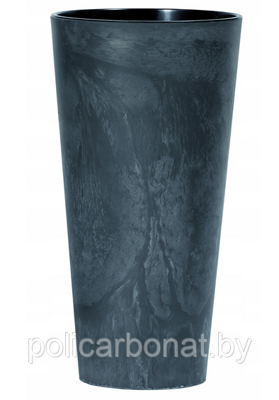 Горшок цветочный Tubus Slim Beton Effect 400, антрацит - фото 1 - id-p214174502