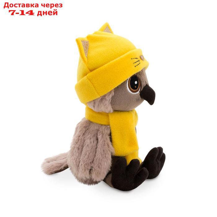 Мягкая игрушка "Сова Соня", в шапке котёнка, 20 см - фото 4 - id-p226959429