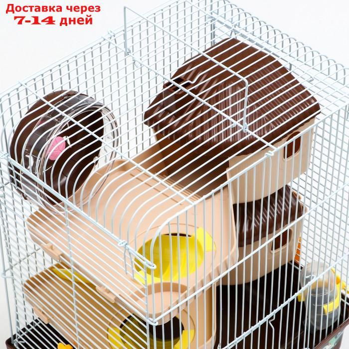 Клетка для грызунов с двухэтажная наполнением 31 х 24 х 40 см, коричневая - фото 4 - id-p227119333