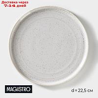 Тарелка обеденная Magistro Urban, 22,5×2,2 см, цвет белый с чёрным