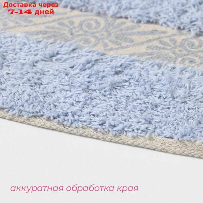 Набор ковриков для ванны и туалета Доляна "Вензель", 2 шт: 40×40, 40×60 см, 900 г/м2, 100% хлопок, цвет - фото 3 - id-p227126032