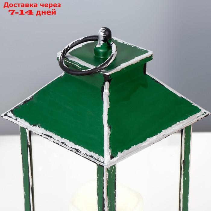Ночник "Фонарь со свечой" LED от батареек 3хААА зеленый 14х14х29,5 см - фото 5 - id-p227125001