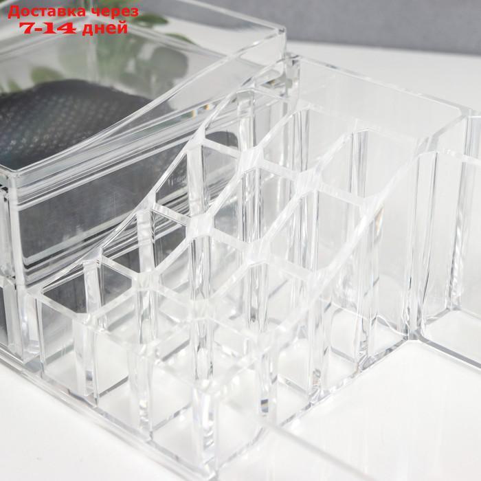 Шкатулка-органайзер пластик 2 ящика прозрачная 9х15х30,5 см - фото 4 - id-p227116902