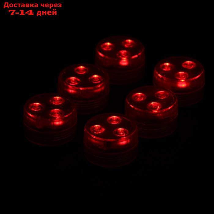Светильник водонепроницаемый мини, 3 x 1.9 см, 6 шт, от CR2032 (в компл.), пульт, RGB, IP68 - фото 5 - id-p227111219