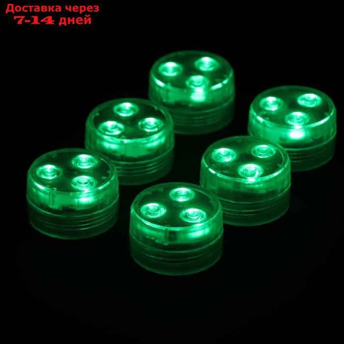 Светильник водонепроницаемый мини, 3 x 1.9 см, 6 шт, от CR2032 (в компл.), пульт, RGB, IP68 - фото 7 - id-p227111219