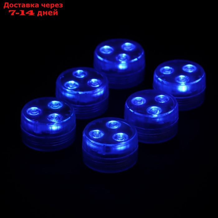 Светильник водонепроницаемый мини, 3 x 1.9 см, 6 шт, от CR2032 (в компл.), пульт, RGB, IP68 - фото 9 - id-p227111219