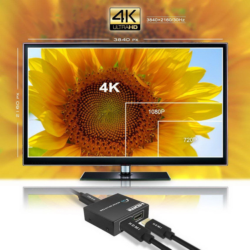 Адаптер - разветвитель - сплиттер 1×2 HDMI, FullHD 1080p 3D, активный 555553 - фото 5 - id-p225058765