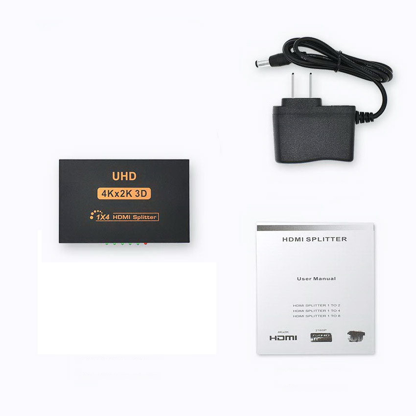 Адаптер - разветвитель - сплиттер 1×4 HDMI, UltraHD 4K 3D, активный, черный 555555 - фото 6 - id-p225060155