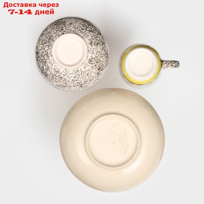 Набор посуды "Алладин", керамика, желтый, 3 предмета: салатник 700 мл, тарелка 20 см, кружка 350 мл, Иран - фото 6 - id-p227121842